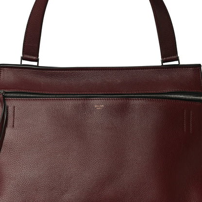 Celine Drummed Calfskin Large Edge Shoulder Bag Burgundy 7 of 32