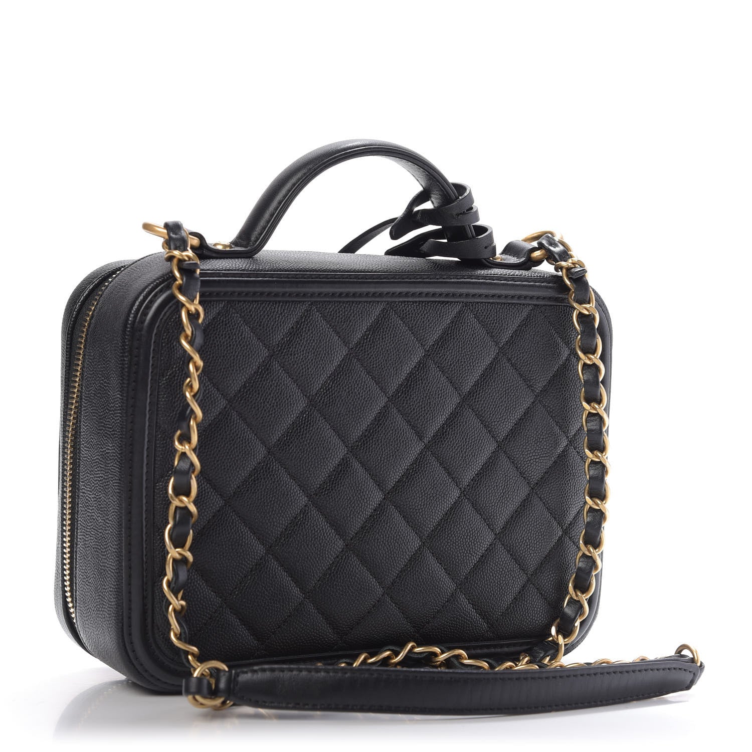 Chanel Caviar Quilted Medium CC Filigree Vanity Case Black 3 of 10