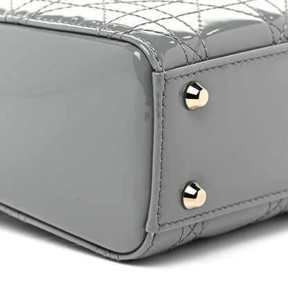 Christian Dior Patent Cannage Mini Lady Dior Grey Stone 8 of 12