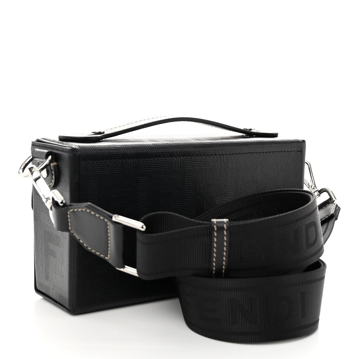 Vitello King FF Lines Embossed Baguette Soft Trunk Black