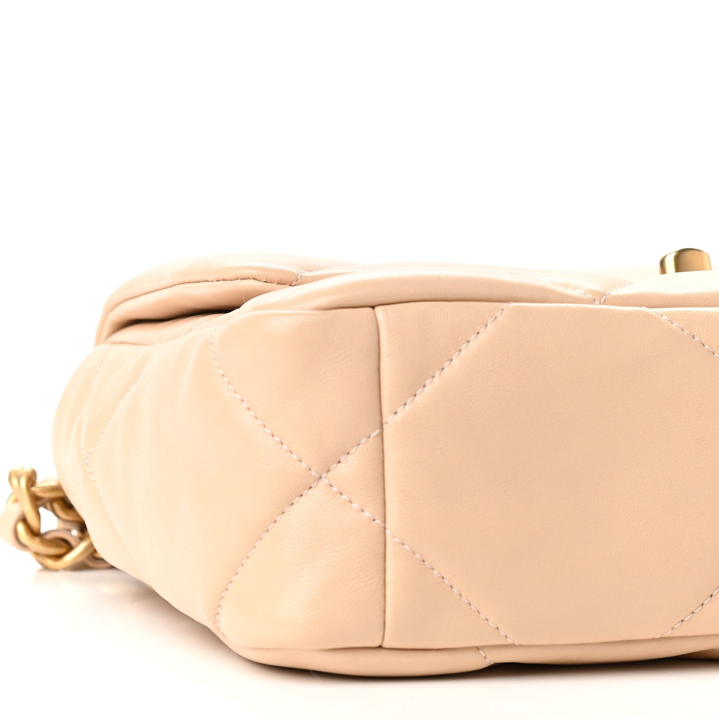Lambskin Quilted Medium Chanel 19 Flap Beige