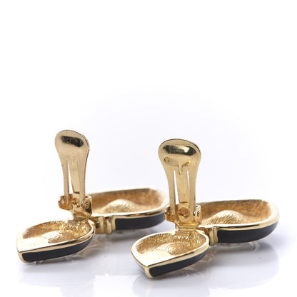 Christian Dior Crystal Resin Clip On Drop Earrings Black 3 of 4