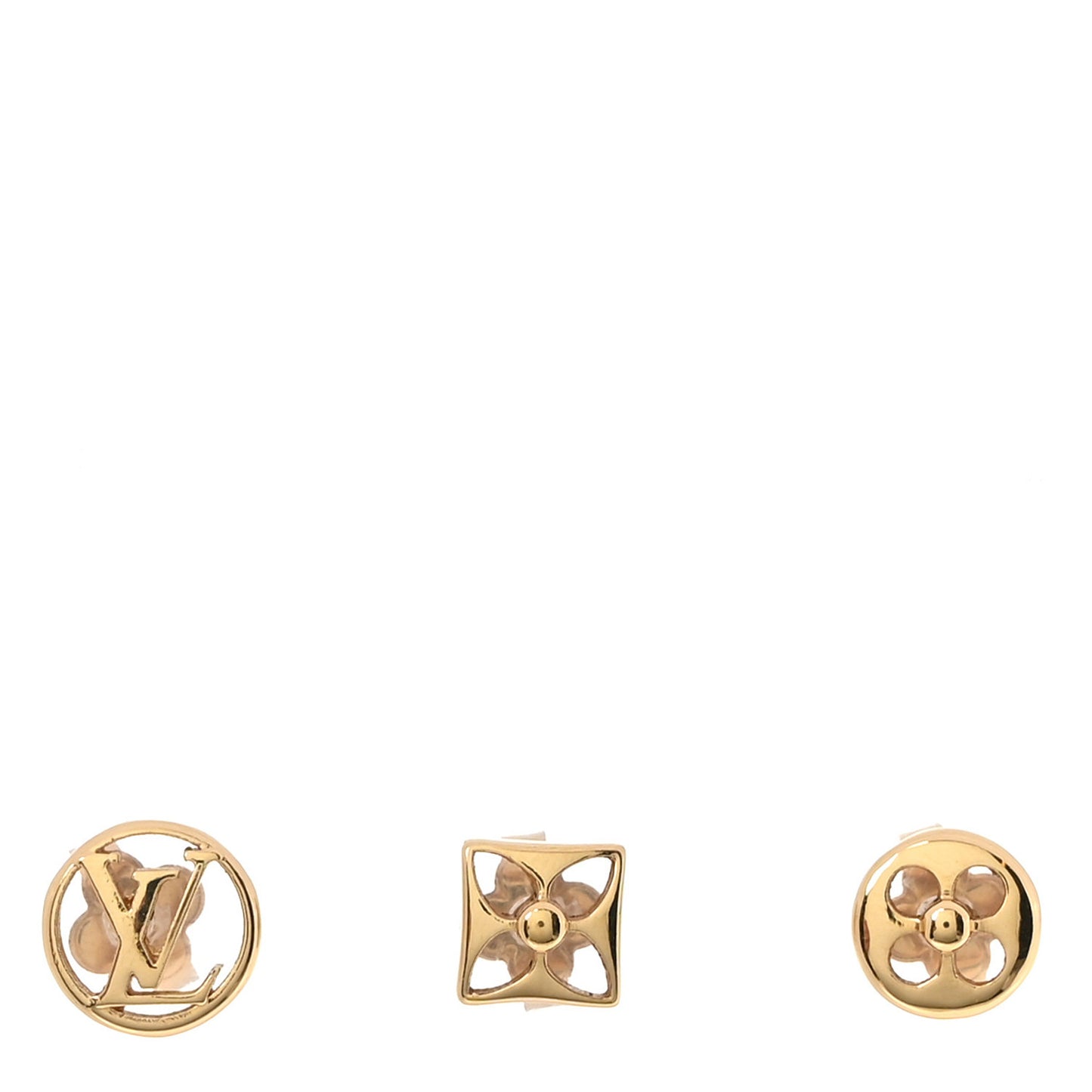Metal Crazy In Lock Earrings Set Gold