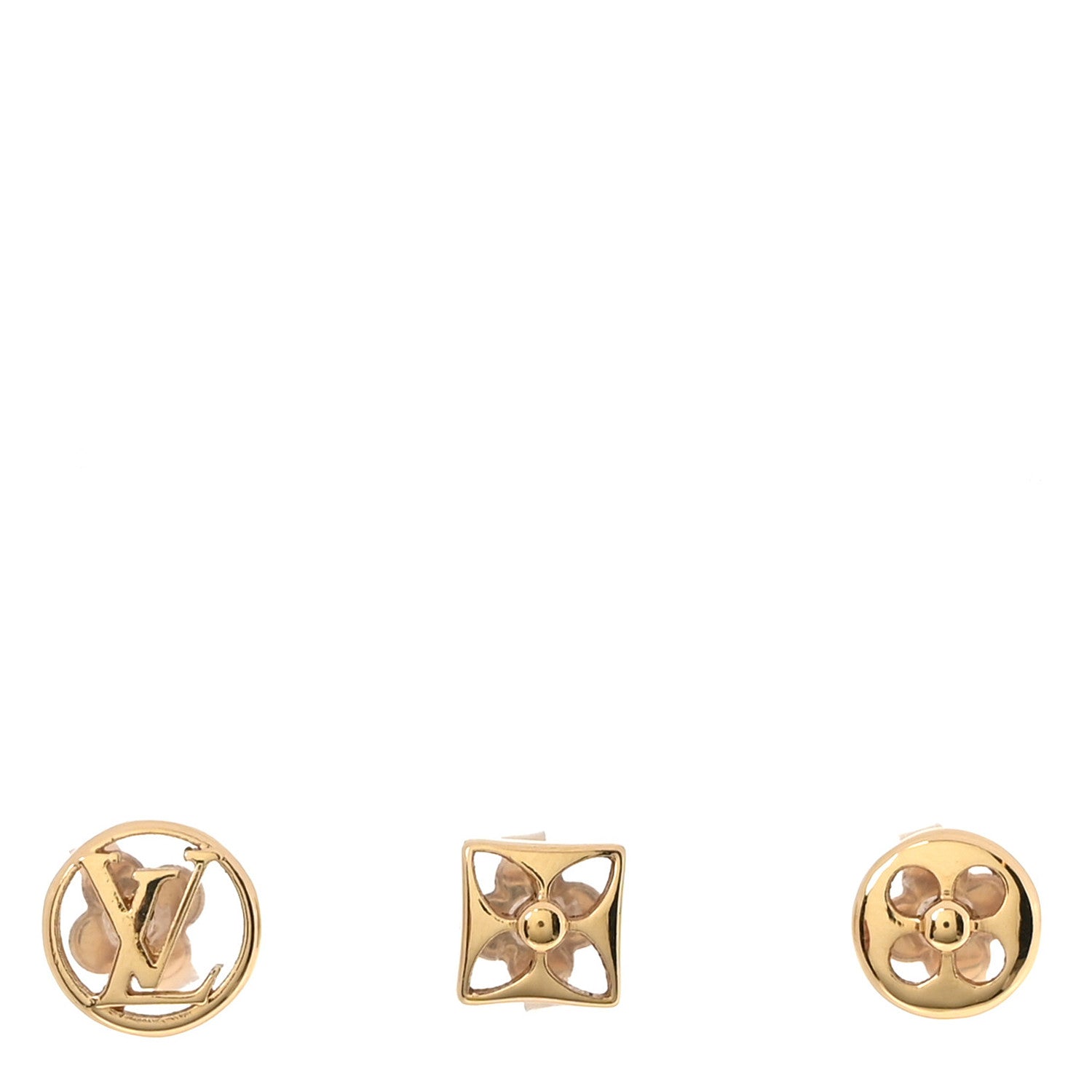 Louis Vuitton Metal Crazy In Lock Earrings Set Gold 1 of 4