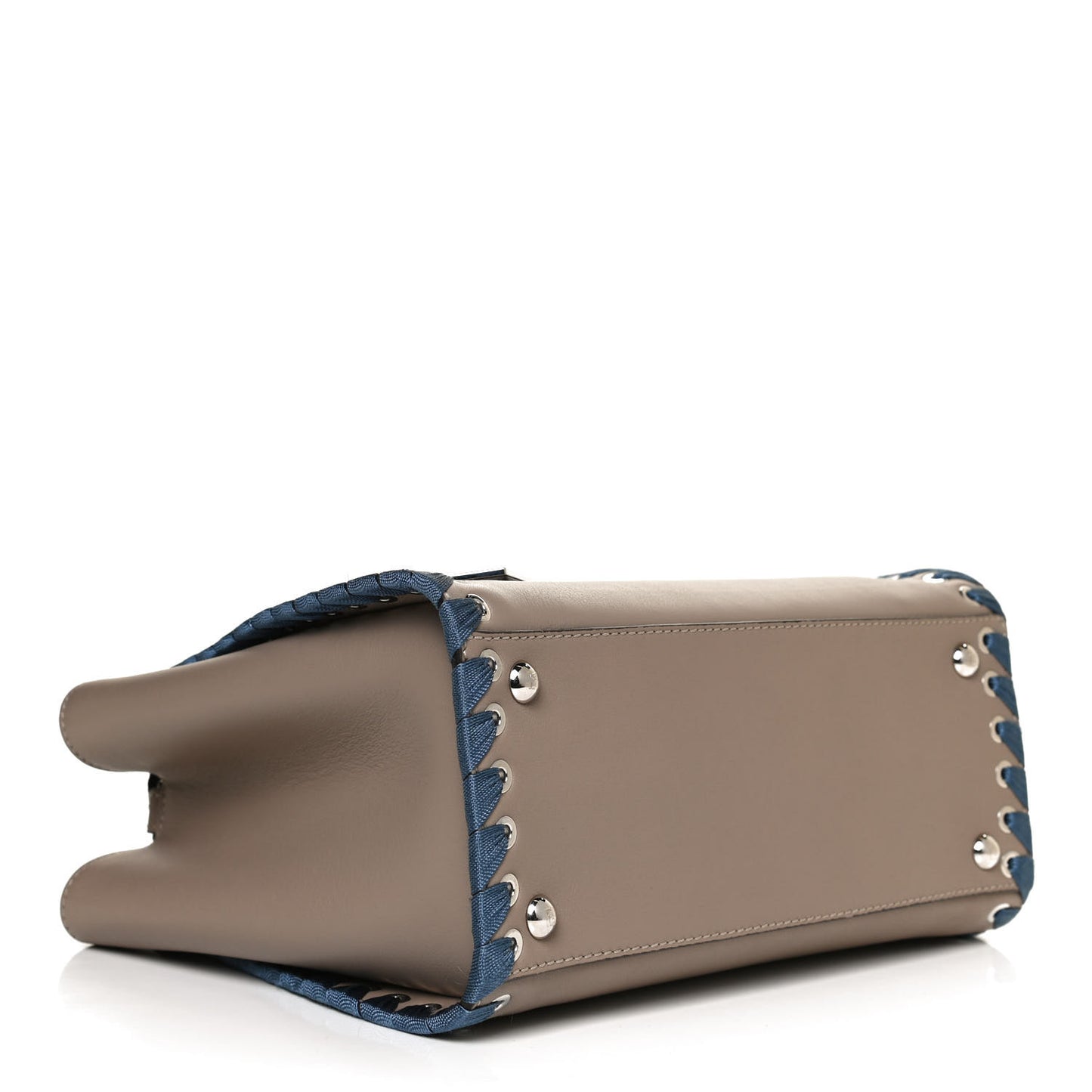 Vitello Lace Up 2Jours Tote Tortora Ceruleo