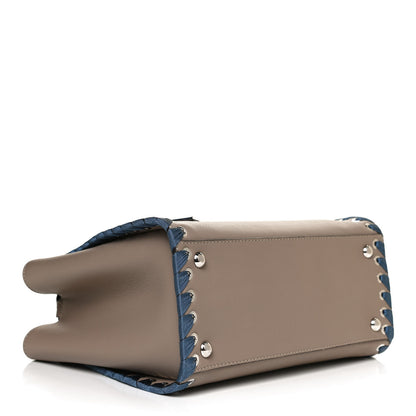 Fendi Vitello Lace Up 2Jours Tote Tortora Ceruleo 3 of 11