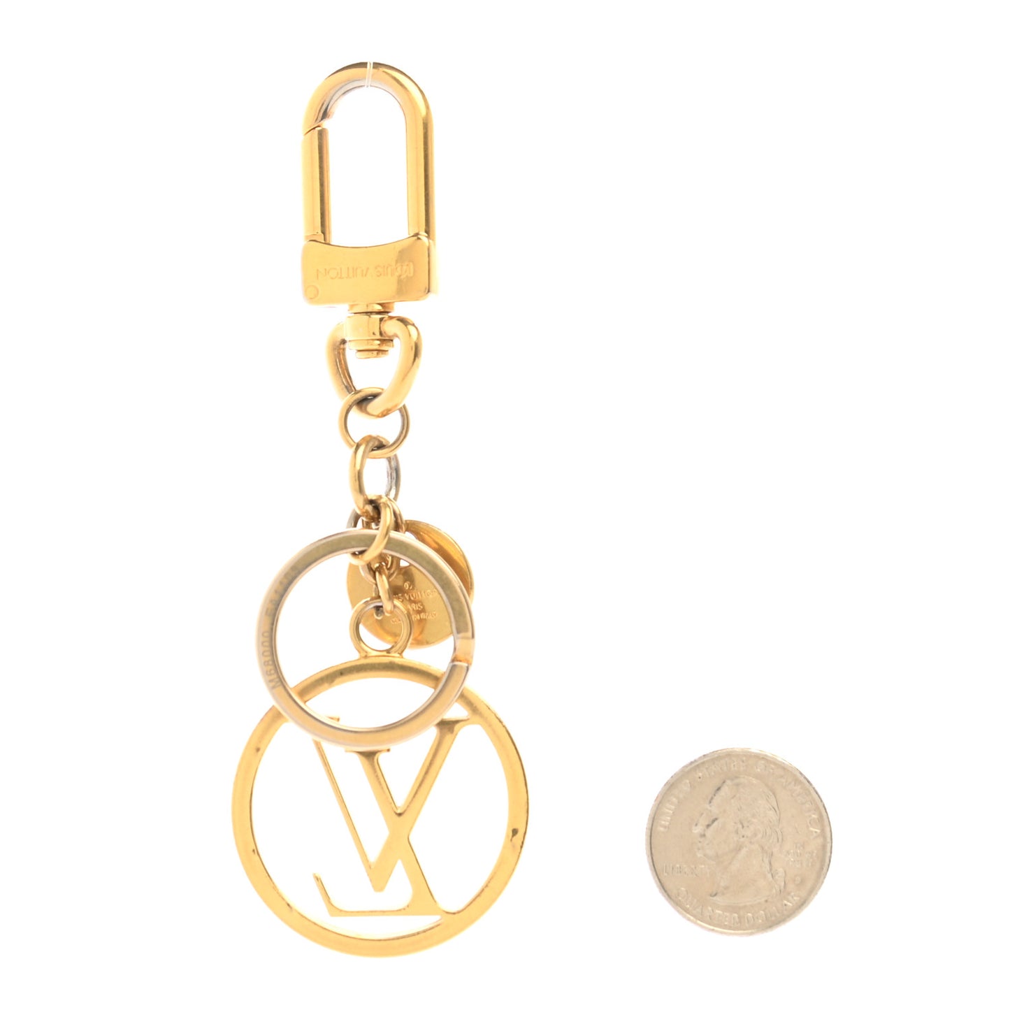 LV Circle Bag Charm Key Holder Gold