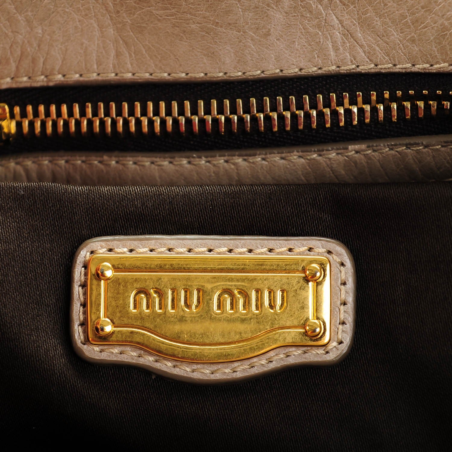 Miu Miu Nappa Matelasse Top Handle Bag Pomice 6 of 8