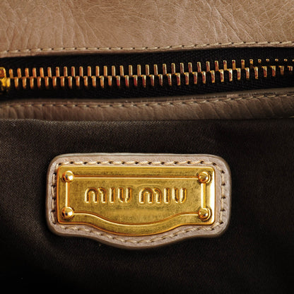 Miu Miu Nappa Matelasse Top Handle Bag Pomice 6 of 8