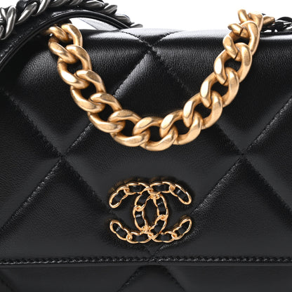 Chanel Lambskin Quilted Chanel 19 Wallet On Chain WOC Black 11 of 12