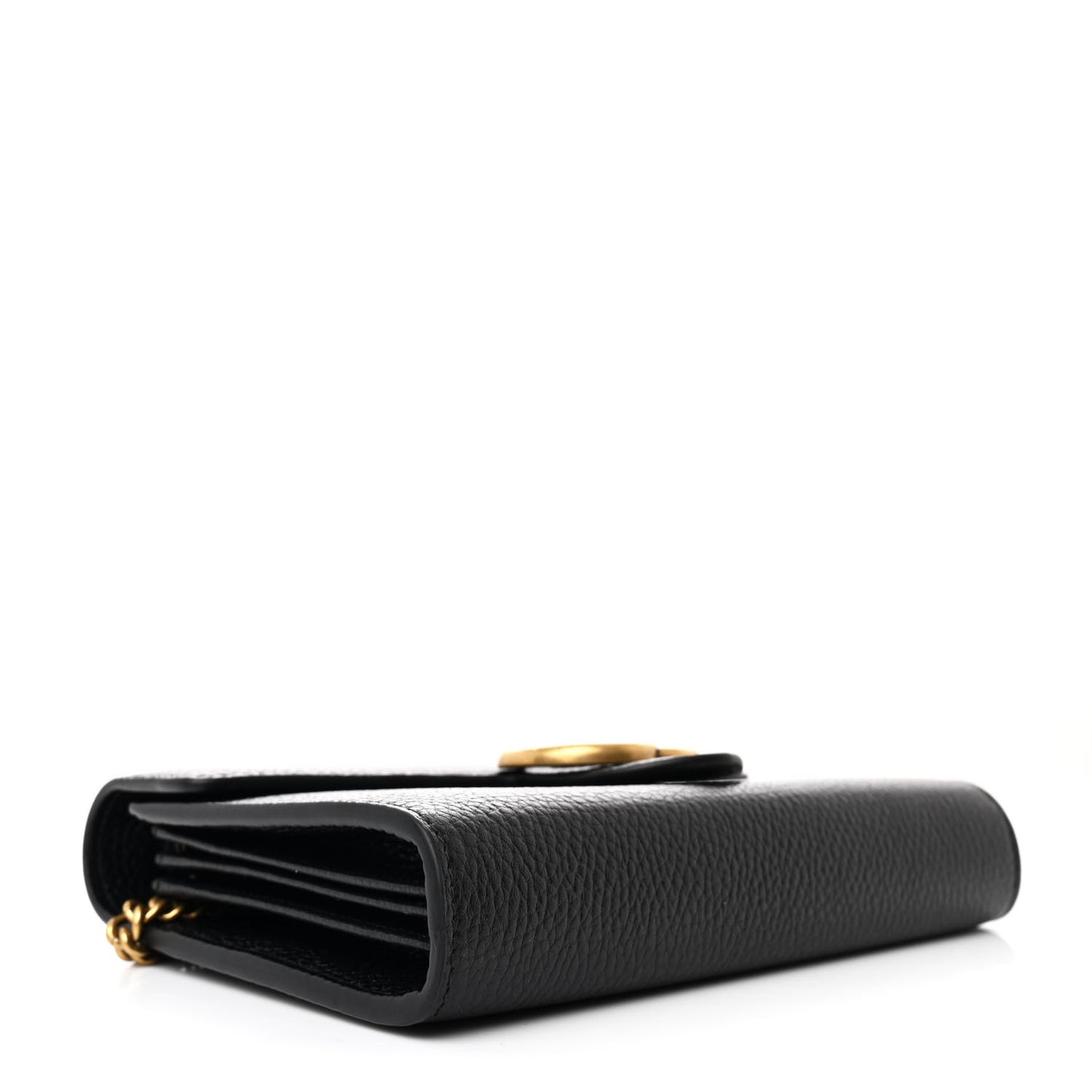 Calfskin GG Marmont Chain Wallet Black