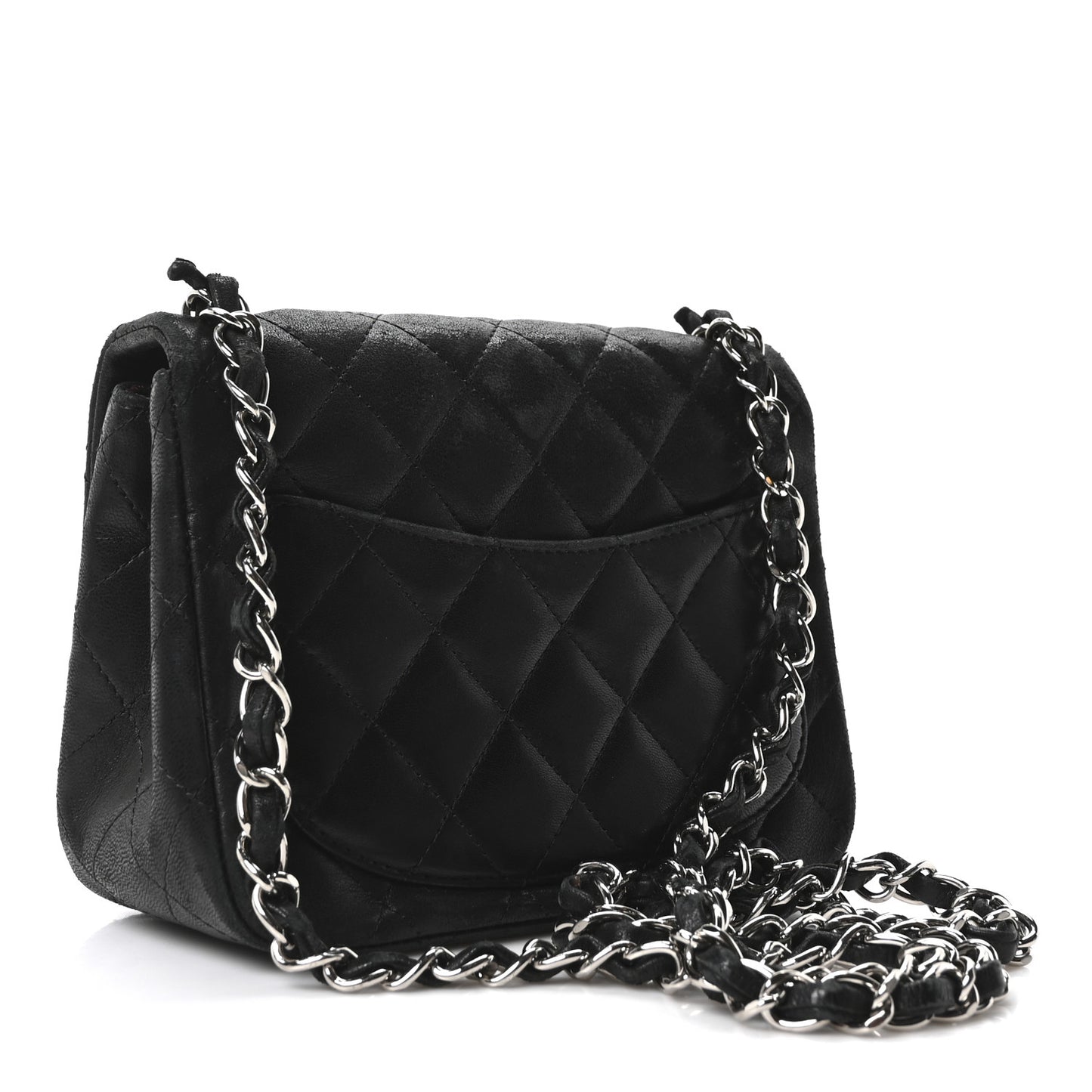 Lambskin Quilted Mini Square Flap Black
