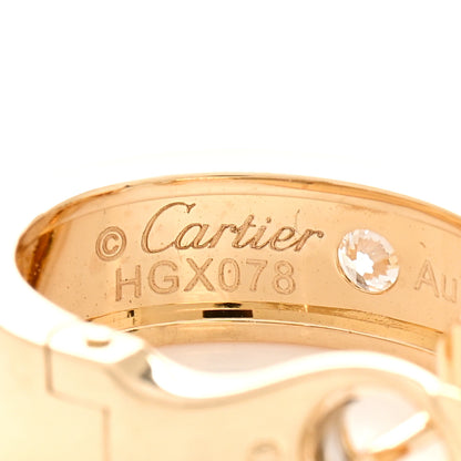 Cartier 18K Yellow Gold 2 Diamond 5.5mm LOVE French Clip Hoop Earrings 3 of 4