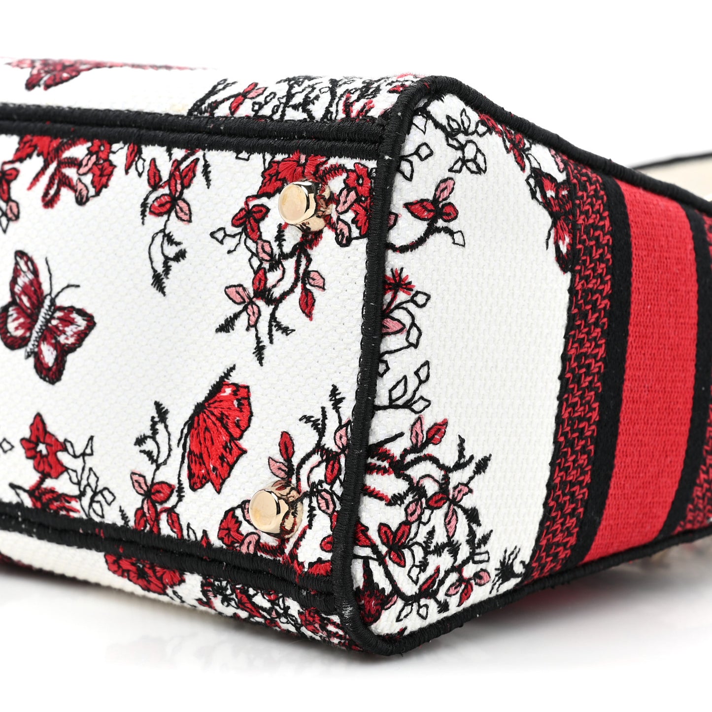 Canvas Le Coeur En Fleurs Embroidered Medium Lady D-Lite White Multicolor