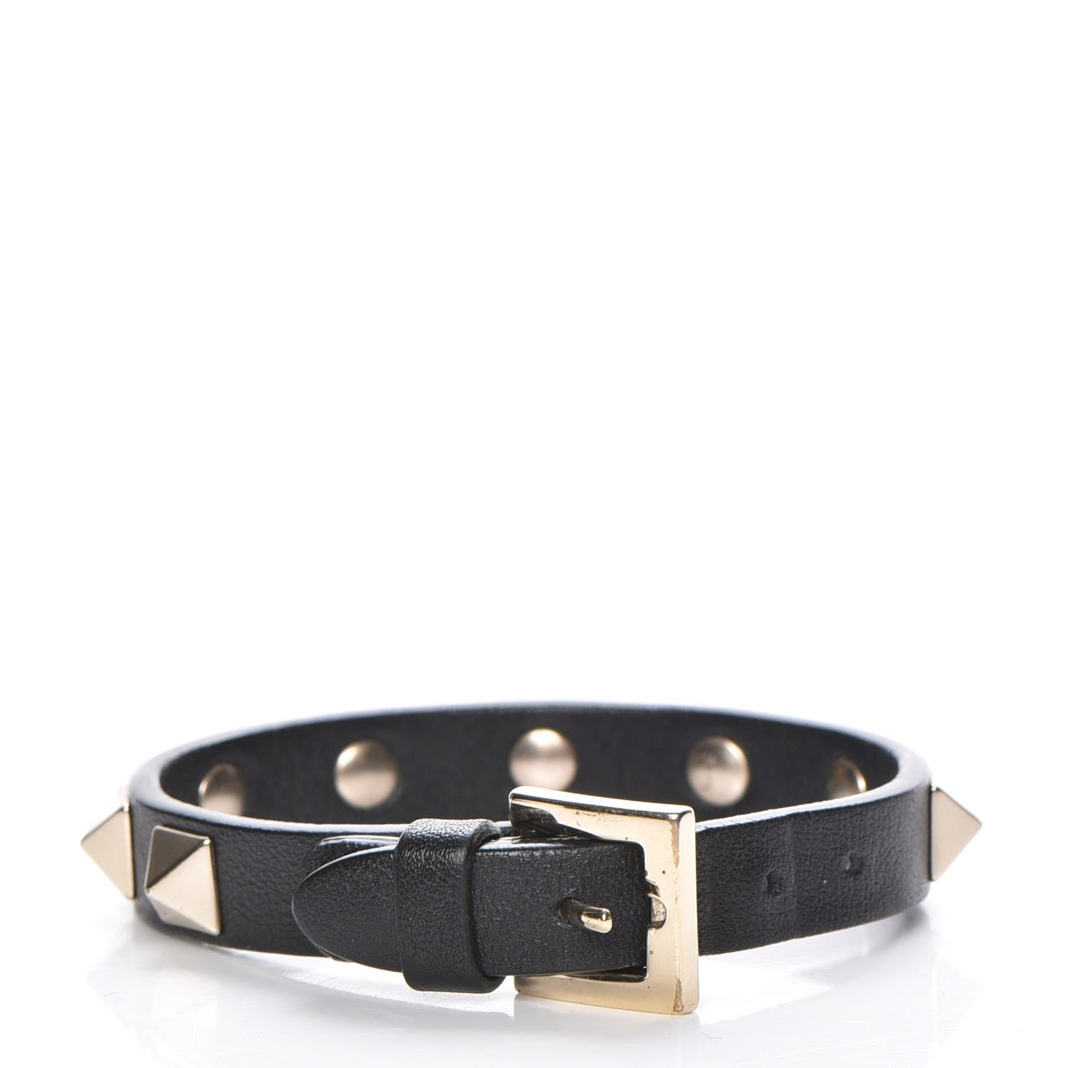 Valentino Garavani Vitello Rockstud Bracelet Black 3 of 5