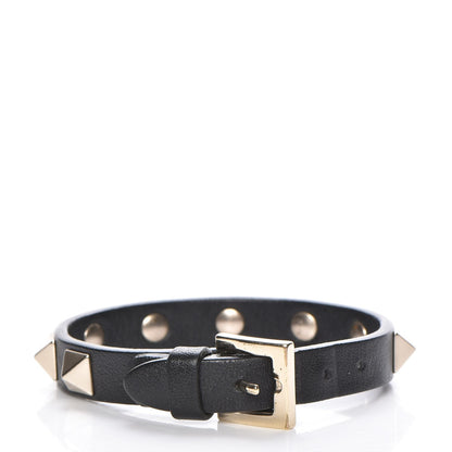 Valentino Garavani Vitello Rockstud Bracelet Black 3 of 5