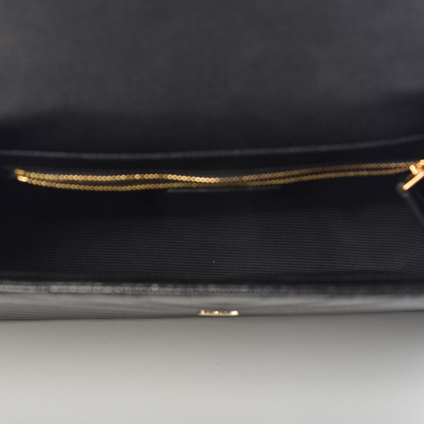 Grain De Poudre Matelasse Chevron Large Monogram Satchel Black