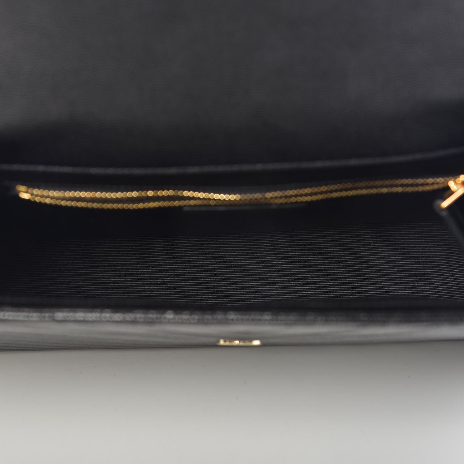 Saint Laurent Grain De Poudre Matelasse Chevron Large Monogram Satchel Black 5 of 10