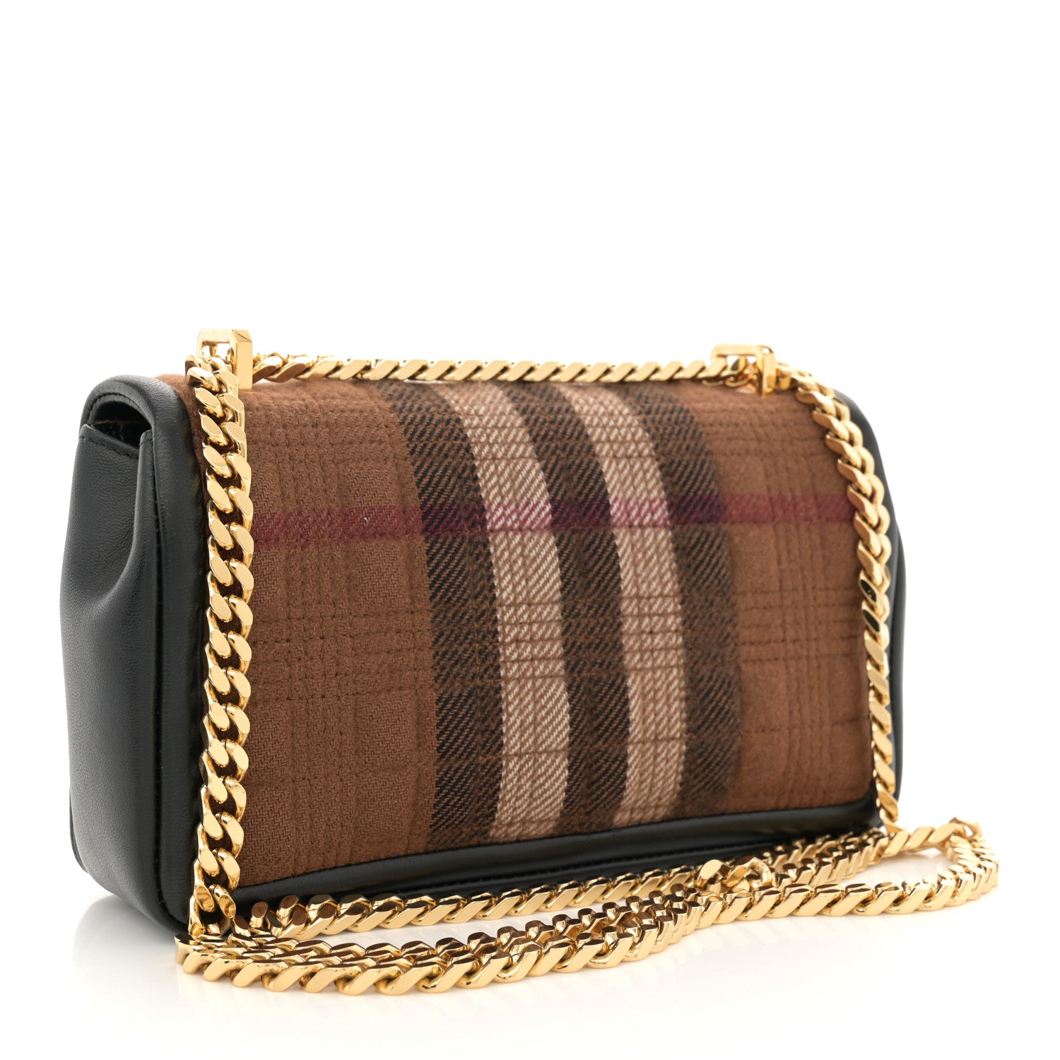 Burberry Check Cashmere Small Lola Bag Black 3 of 12
