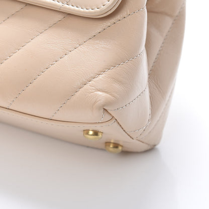 Chanel Calfskin Chevron Quilted Mini Coco Handle Flap Beige 12 of 15