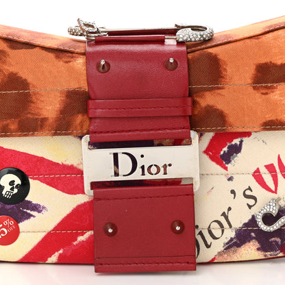 Christian Dior Canvas Calfskin Le Victim Street Chic Columbus Ave Bag Red Multicolor 8 of 10
