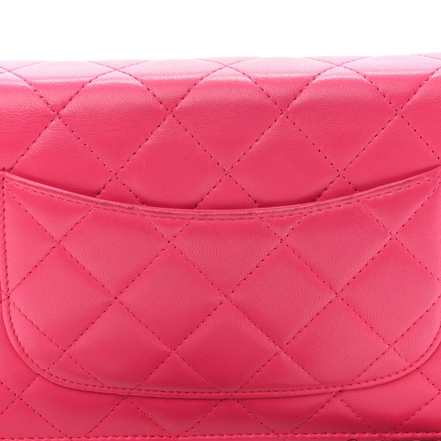 Chanel Lambskin Quilted Wallet on Chain WOC Dark Pink 11 of 11