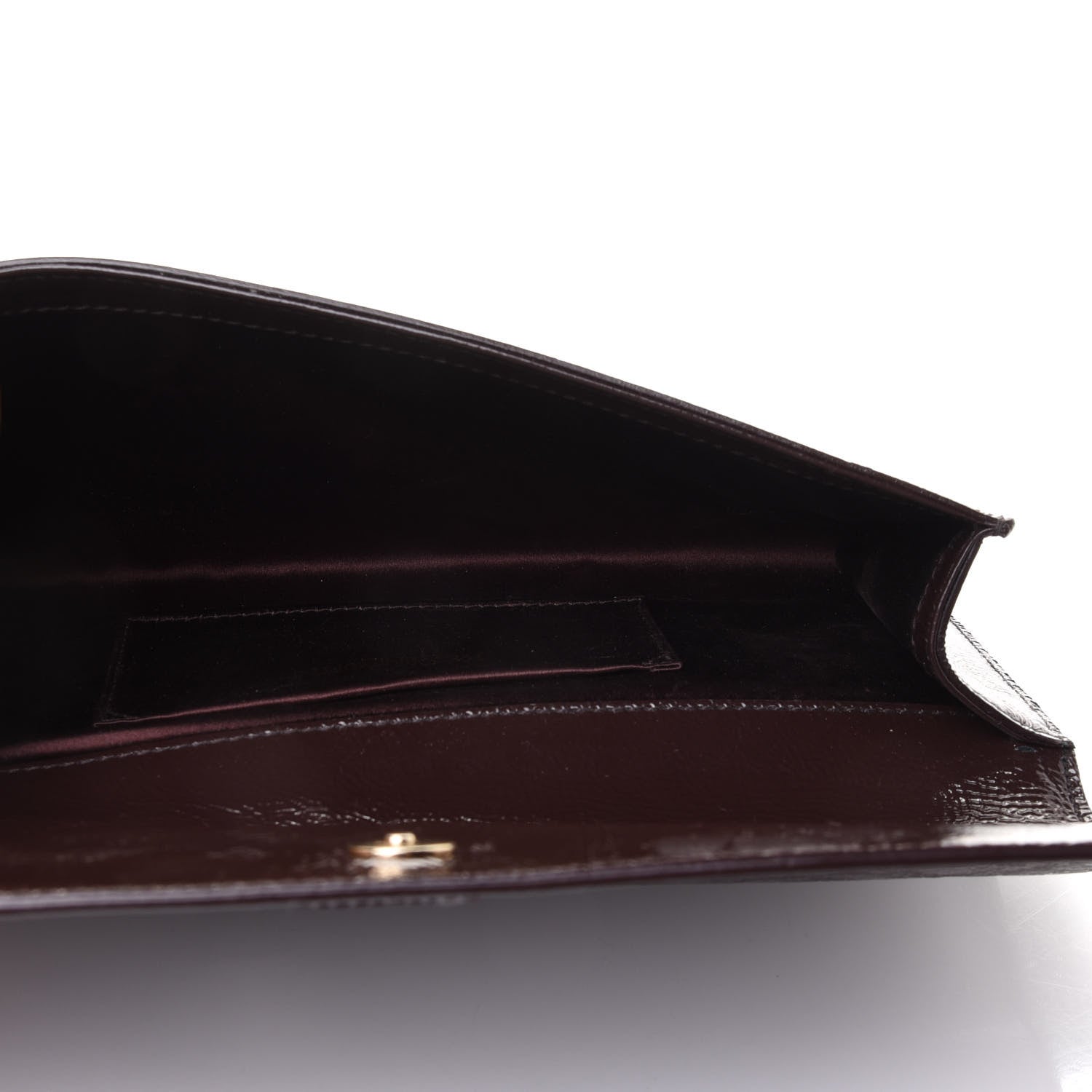 Saint Laurent Textured Patent Calfskin Monogram Large Belle De Jour Clutch Dark Brown 5 of 10