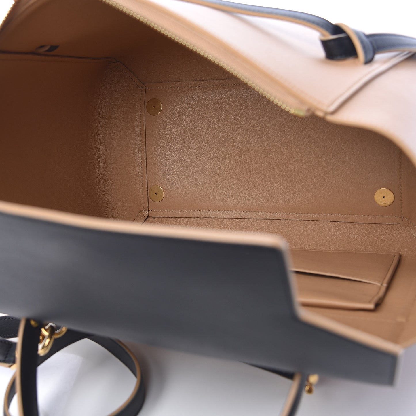 Smooth Calfskin Mini Bi-Color Belt Bag Beige