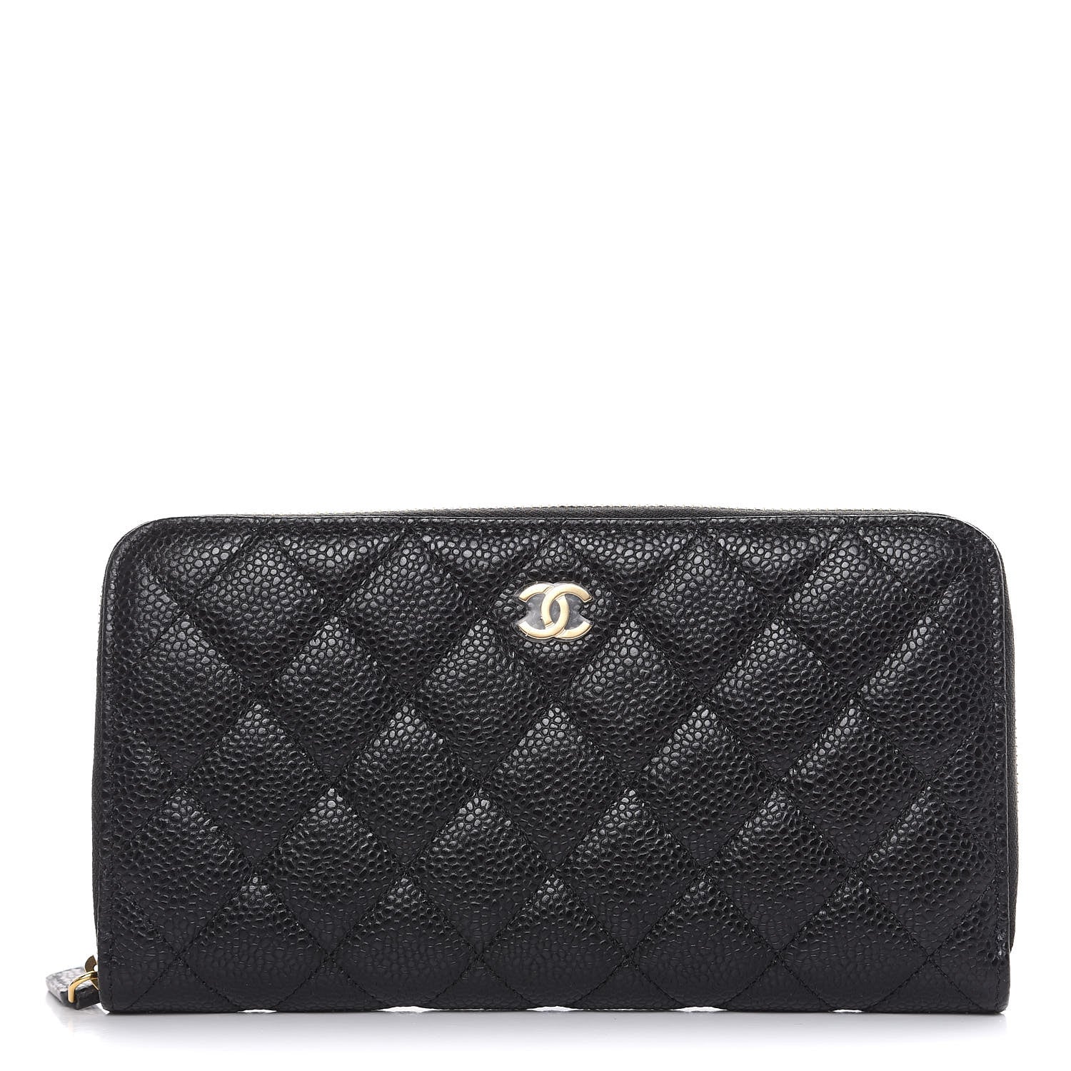 Chanel Caviar Quilted Large Gusset Zip Around Wallet Black 1 of 9