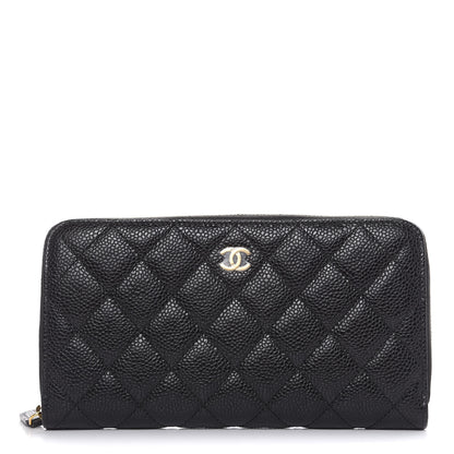 Chanel Caviar Quilted Large Gusset Zip Around Wallet Black 1 of 9