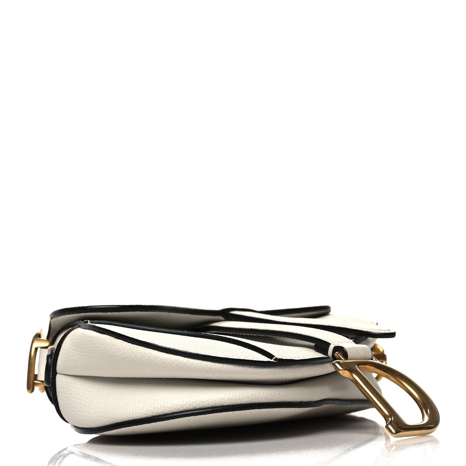 Christian Dior Grained Calfskin Mini Saddle Bag White 4 of 11