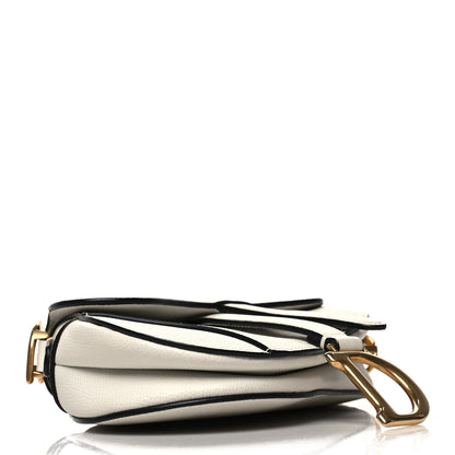 Christian Dior Grained Calfskin Mini Saddle Bag White 4 of 11