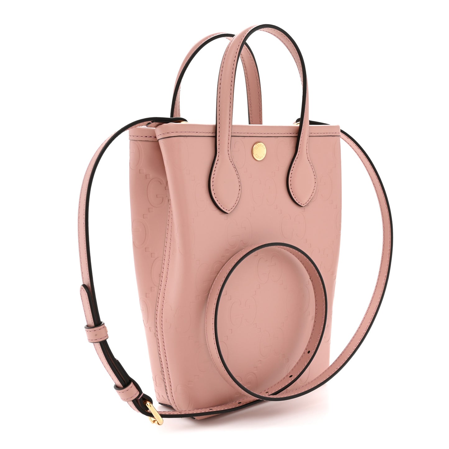 Gilbert Calfskin Jumbo GG Embossed Mini Tote Bag  Dusty Carmine