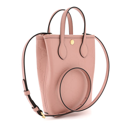 Gucci Gilbert Calfskin Jumbo GG Embossed Mini Tote Bag  Dusty Carmine 3 of 11
