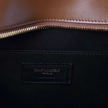 Saint Laurent Canvas Calfskin Medium Uptown Tote Brown 8 of 11