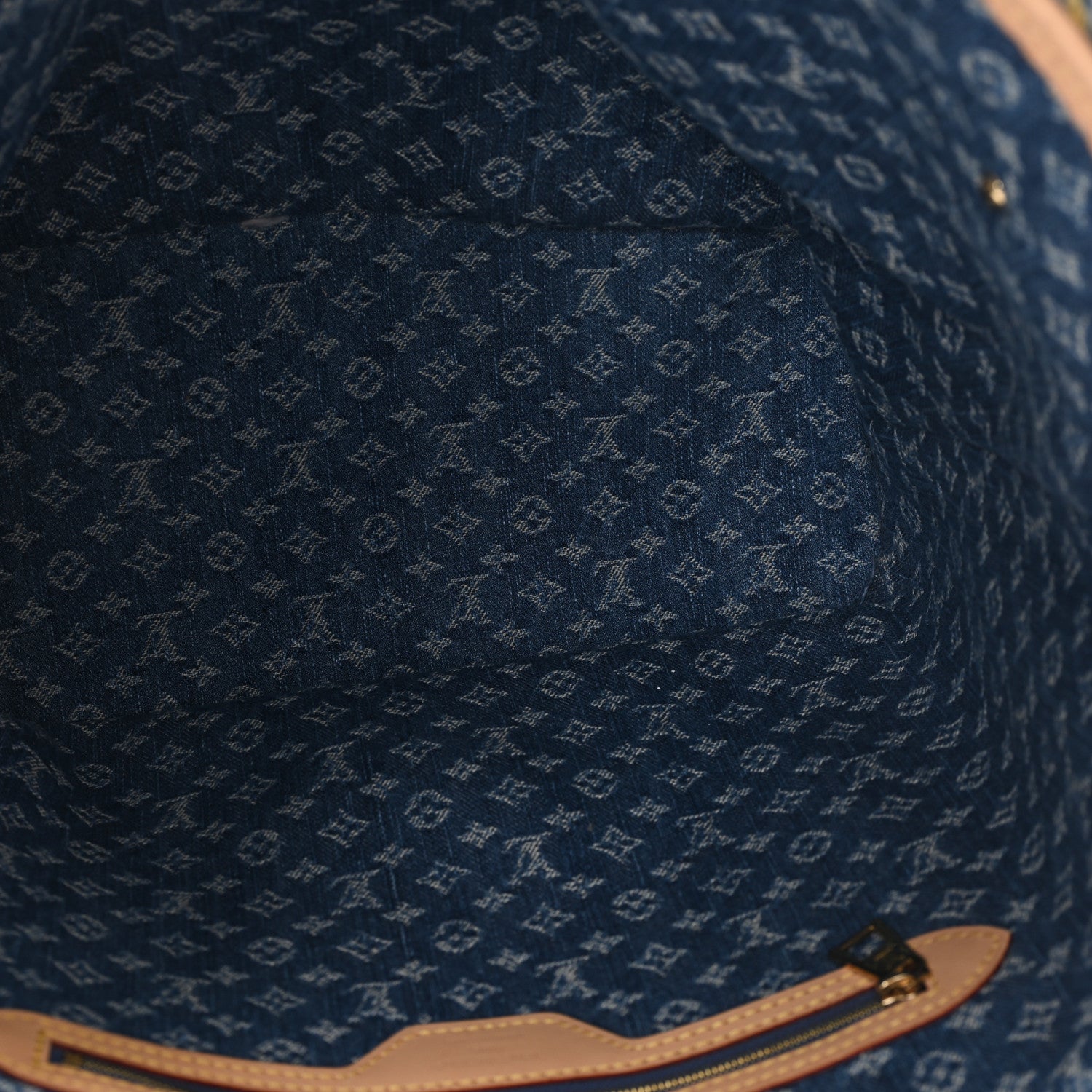 Louis Vuitton Monogram Denim Neo Neverfull MM Blue 6 of 11