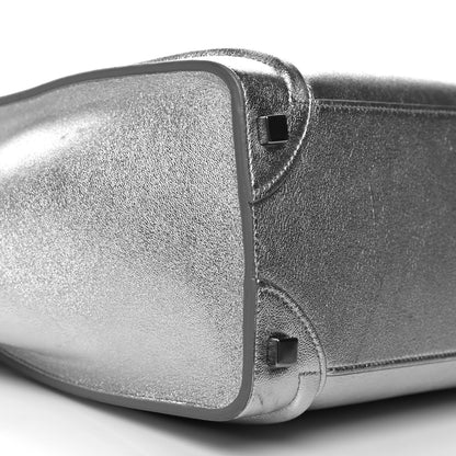 Celine Laminated Lambskin Micro Luggage Silver 9 of 12