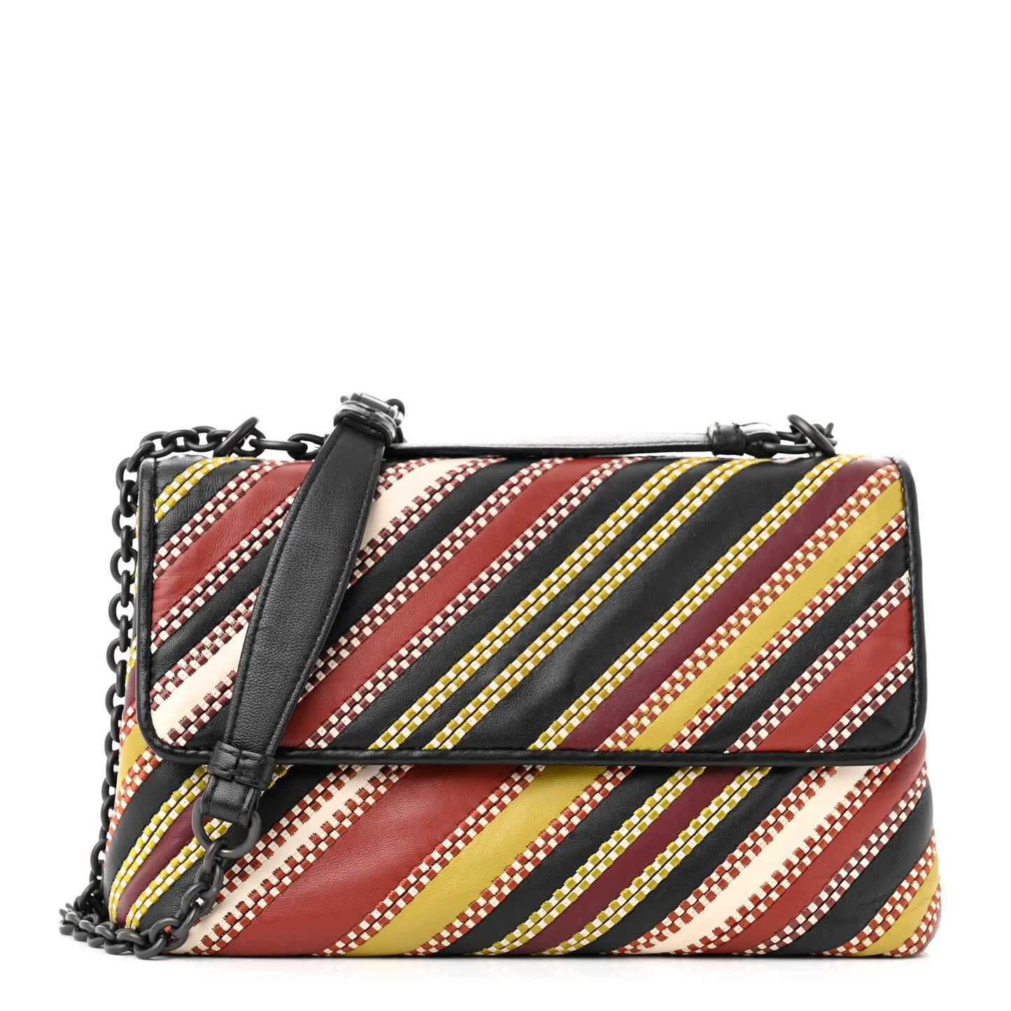 Nappa Intrecciato Embroidered Olimpia Red Green Multicolor