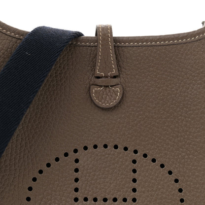 Hermes Taurillon Clemence Amazone Evelyne TPM Etoupe Bleu Indigo 8 of 12
