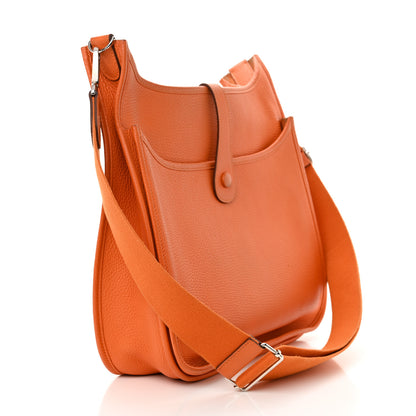 Hermes Taurillon Clemence Evelyne III GM Orange 3 of 15