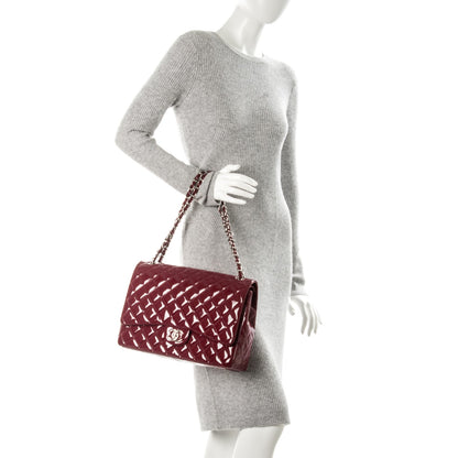 Chanel Patent Quilted Maxi Double Flap Red 2 of 10