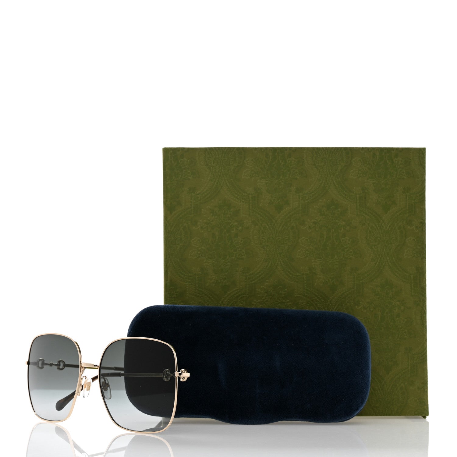 Gucci Metal Horsebit Square Frame Sunglasses GG0879S Grey 8 of 8