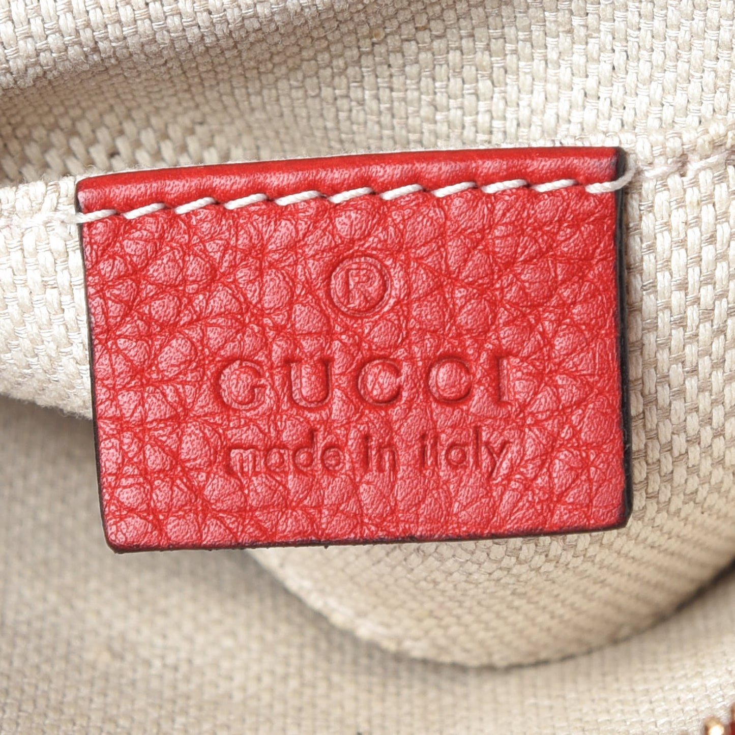 Pebbled Calfskin Mini Soho Chain Bag Tabasco Red