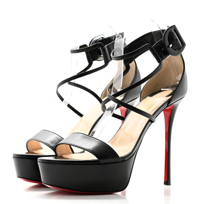 Christian Louboutin Kid Choca 130 Platform Sandals 39.5 Black 3 of 9