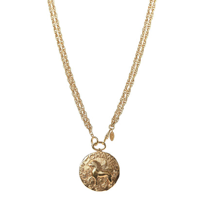 Chanel Lion Medallion Necklace Gold 1 of 5