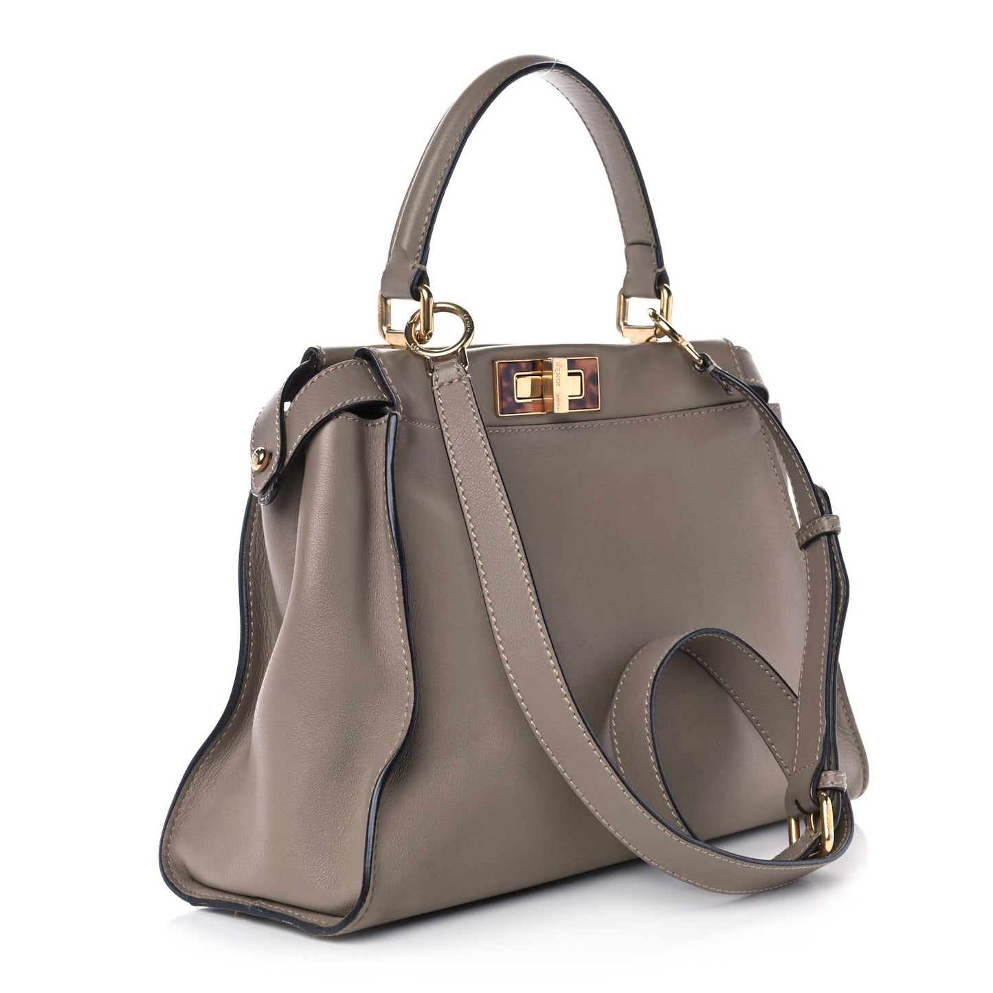 Vitello Seta Plexiglass Tortoise Medium Peekaboo Iconic Satchel Tortora