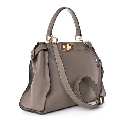 Fendi Vitello Seta Plexiglass Tortoise Medium Peekaboo Iconic Satchel Tortora 3 of 15