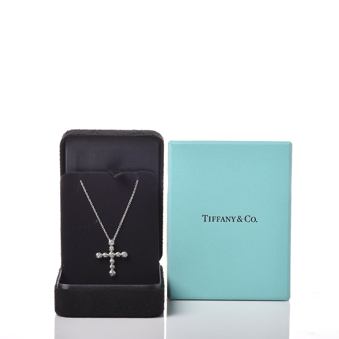 18K White Gold Diamond Paloma Picasso Tenderness Cross Pendant Necklace
