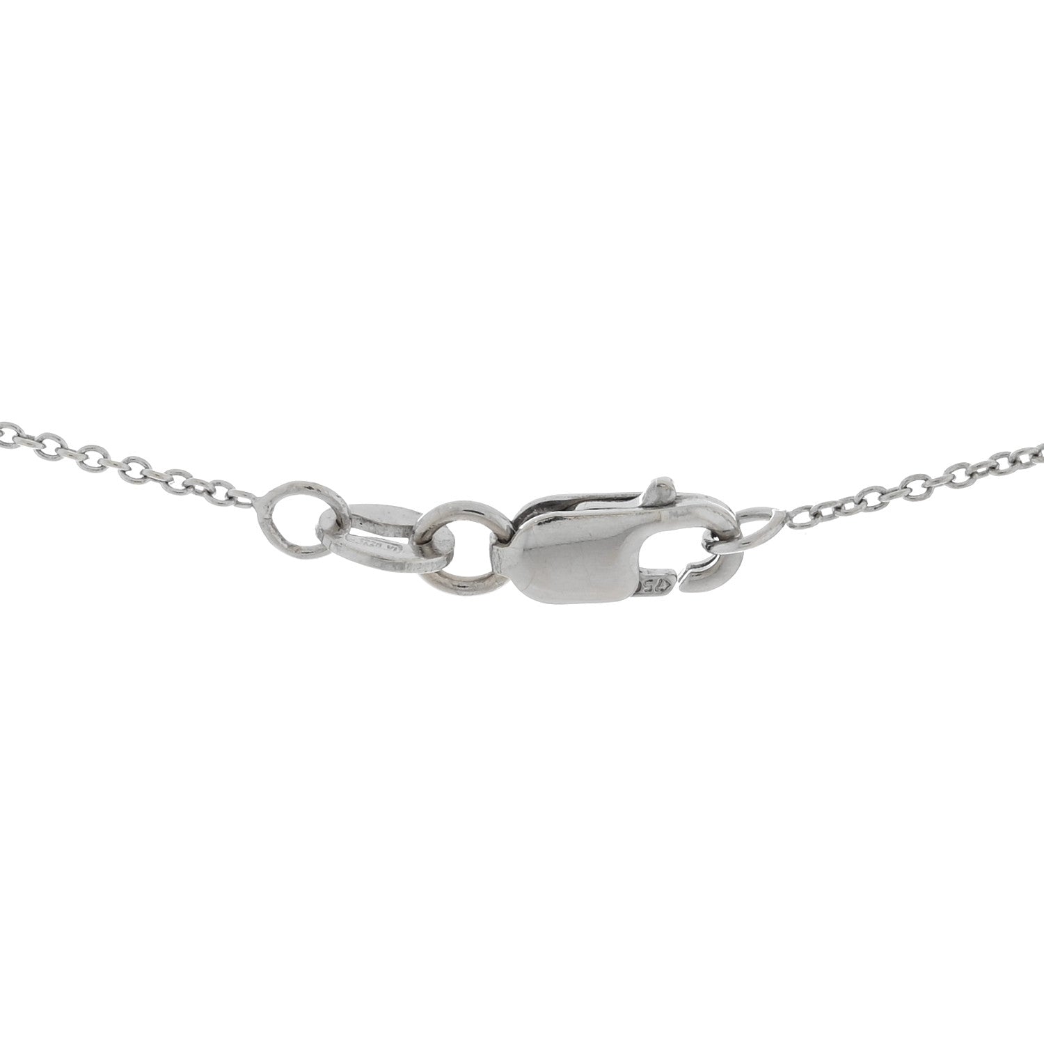 Roberto Coin 18K White Gold Diamond Small Tiny Treasures Circle Pendant Necklace 4 of 5