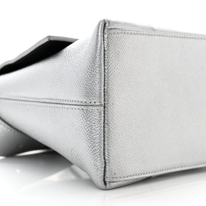 Balenciaga Metallic Soft Textured Calfskin Small Downtown Shoulder Bag Silver 8 of 10